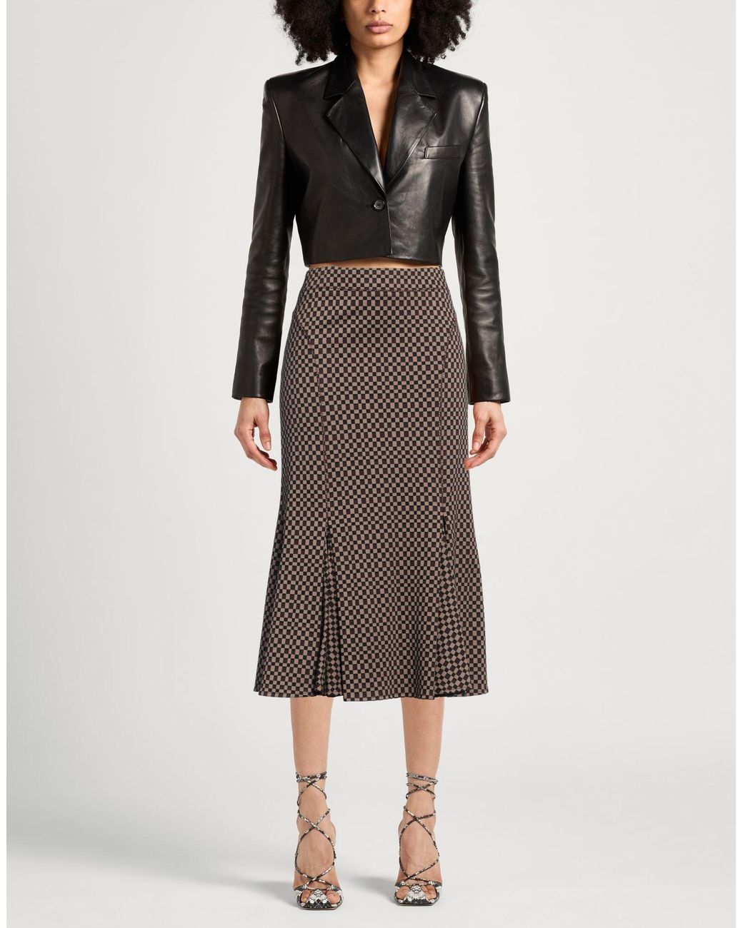 マルニ Marni Polyamide Midi Skirt Marni - White and Black Flowers Midi Skirt | Mitchell Stores