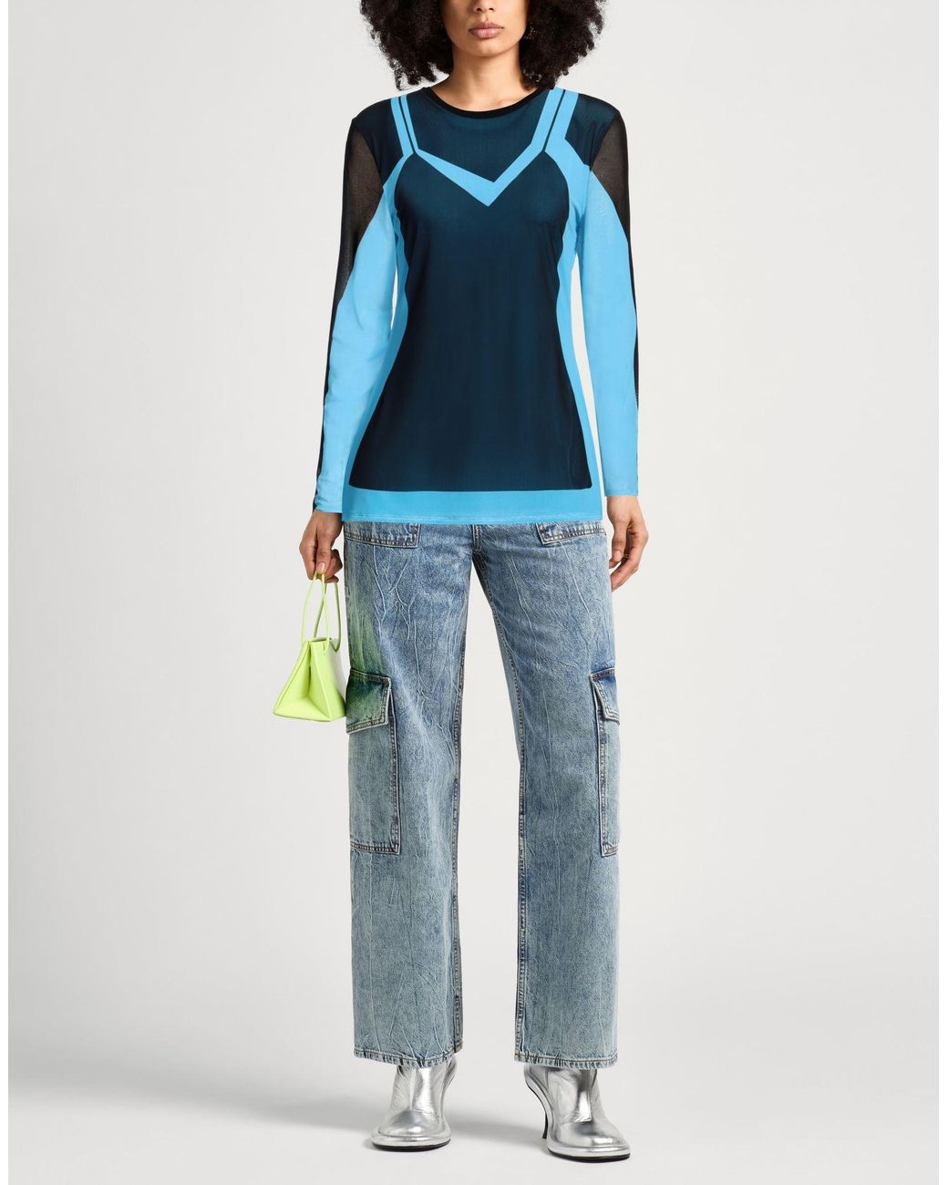 Loewe Blue T-Shirt Polyamide, Elastane, Viscose