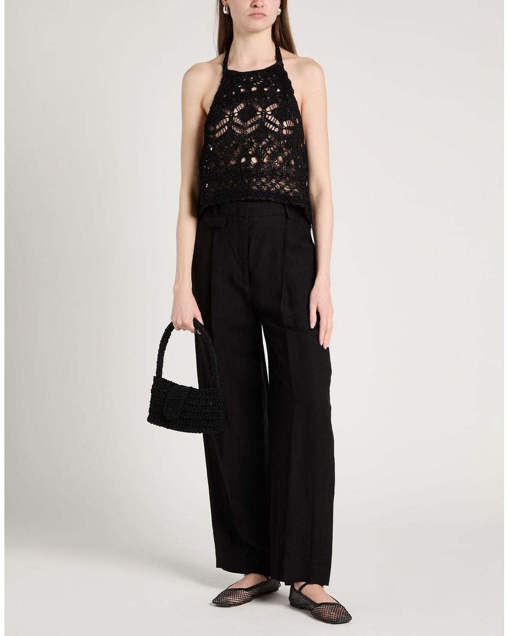 Semicouture Black Top Cotton, Polyamide