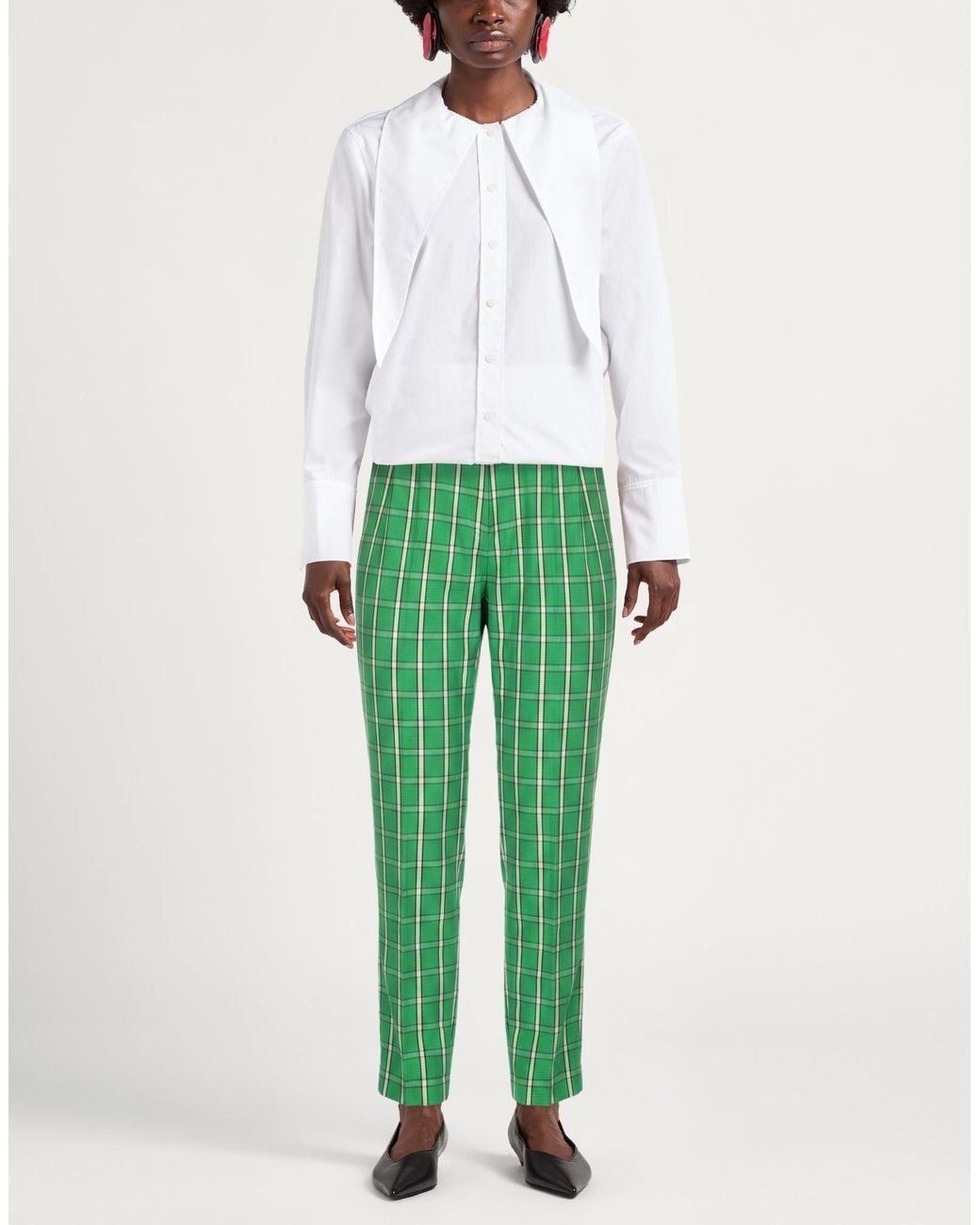 Maliparmi Green Pants Cotton, Viscose, Elastane