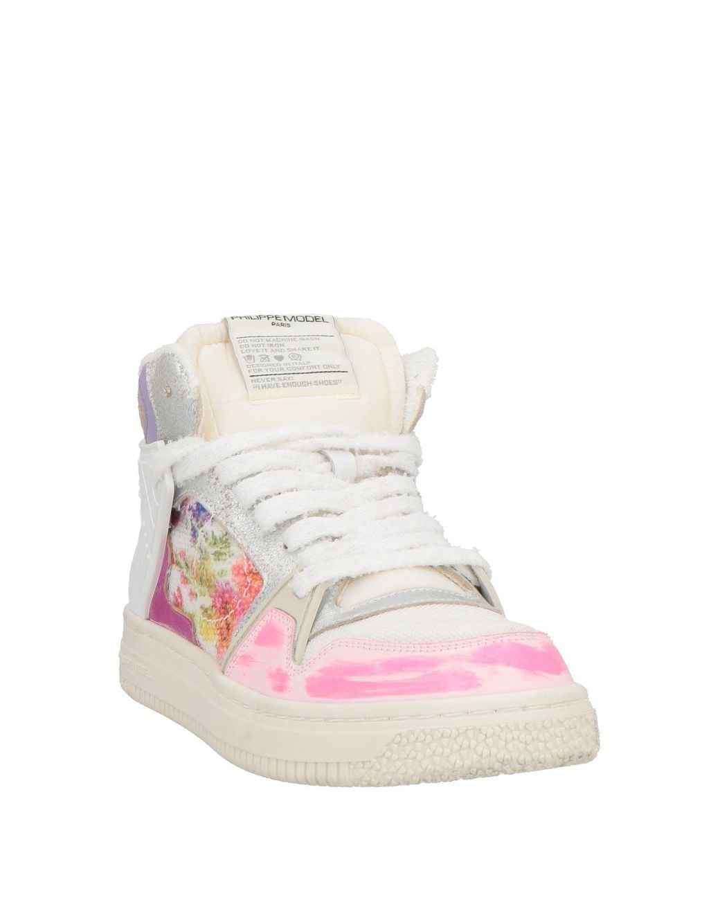 Philippe Model Pink Sneakers Leather, Textile Fibers