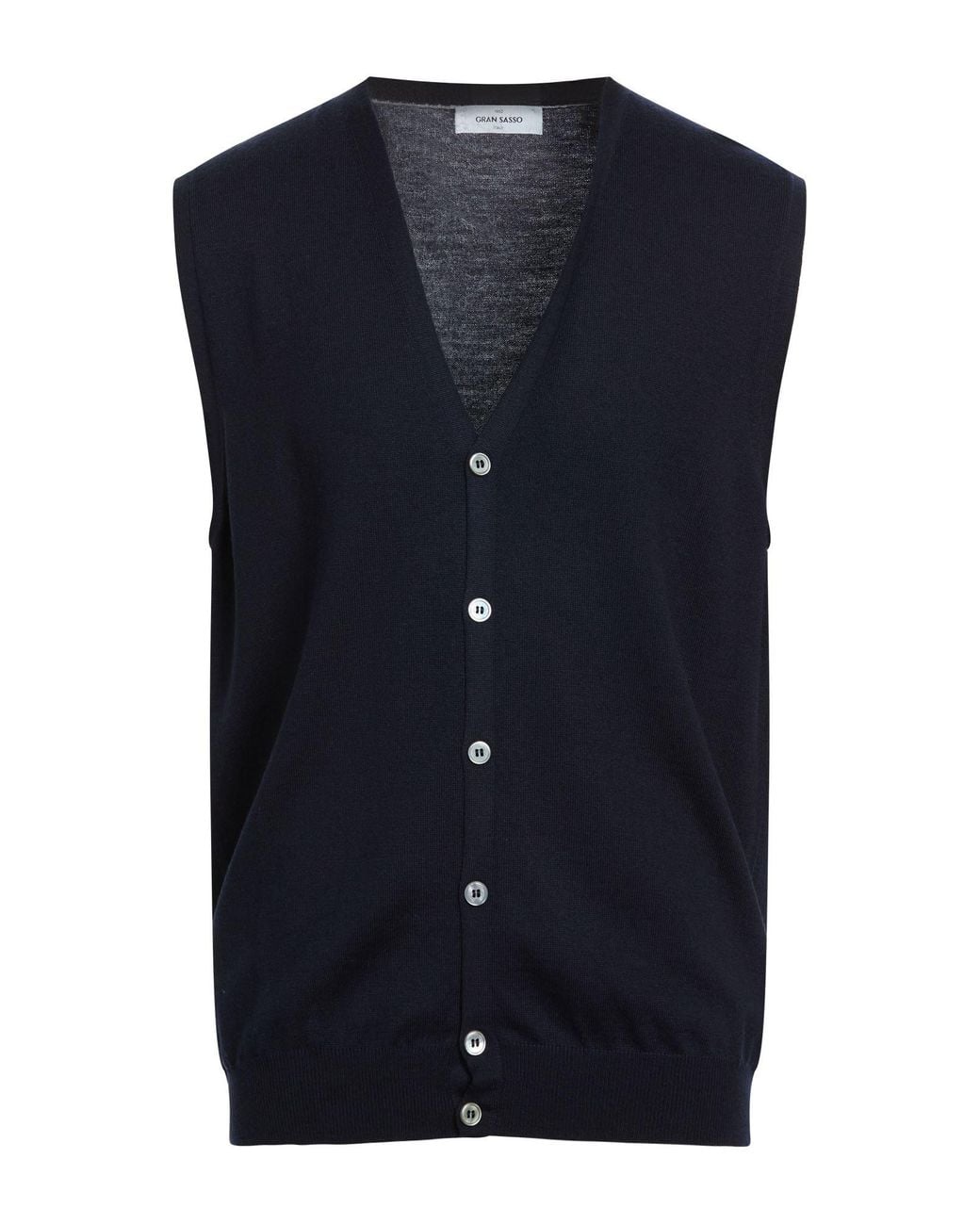 Gran Sasso Blue Midnight Cardigan Virgin Wool for men