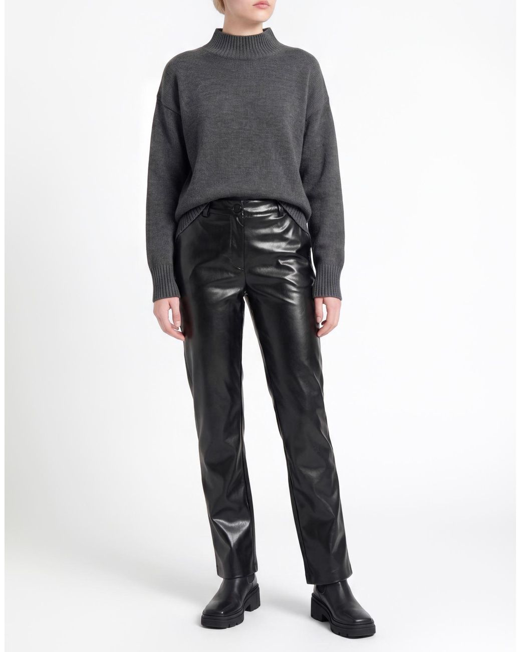 Cristinaeffe Black Pants Polyester, Elastane
