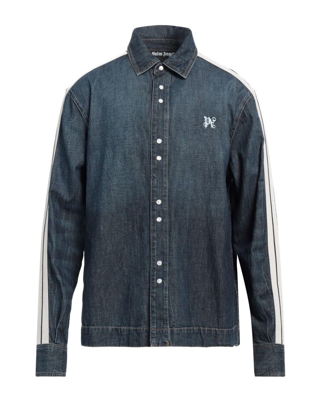 Palm Angels Blue Denim Shirt for men