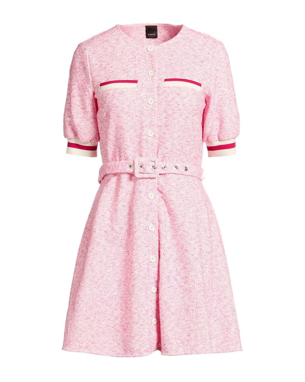 Pinko Pink Mini Dress Cotton, Polyester, Nylon