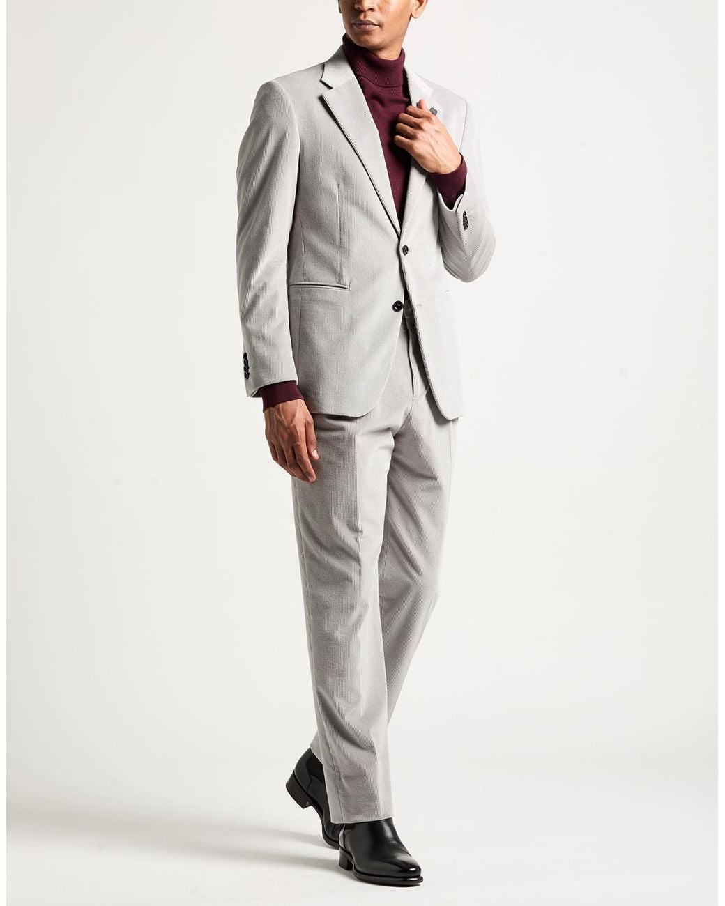 Lardini Gray Suit Cotton, Cashmere, Elastane for men