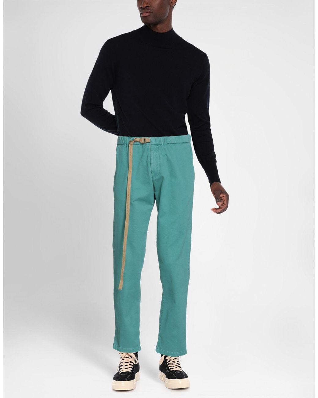 White Sand Green Pants for men
