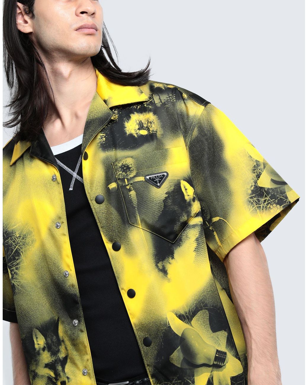 Prada Shirt in Yellow for Men | Lyst