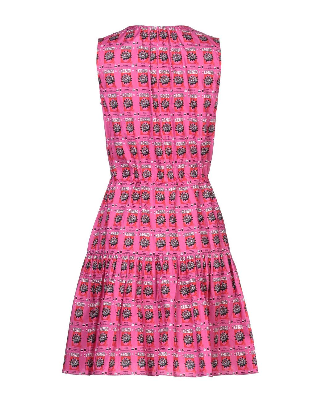 kenzo pink dress KENZO Flared-hem Sleeveless Cotton-poplin Mini Dress in Pink