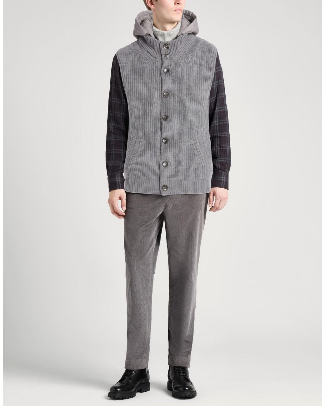 Herno Gray Vest Wool, Polyamide for men
