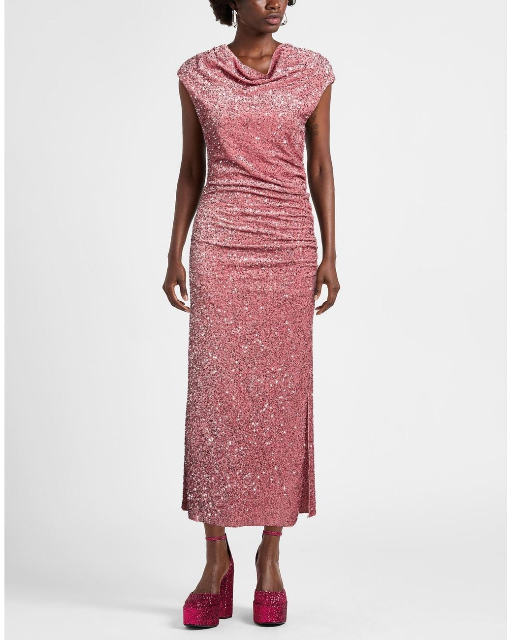 Dixie Pink Antique Rose Maxi Dress Polyester