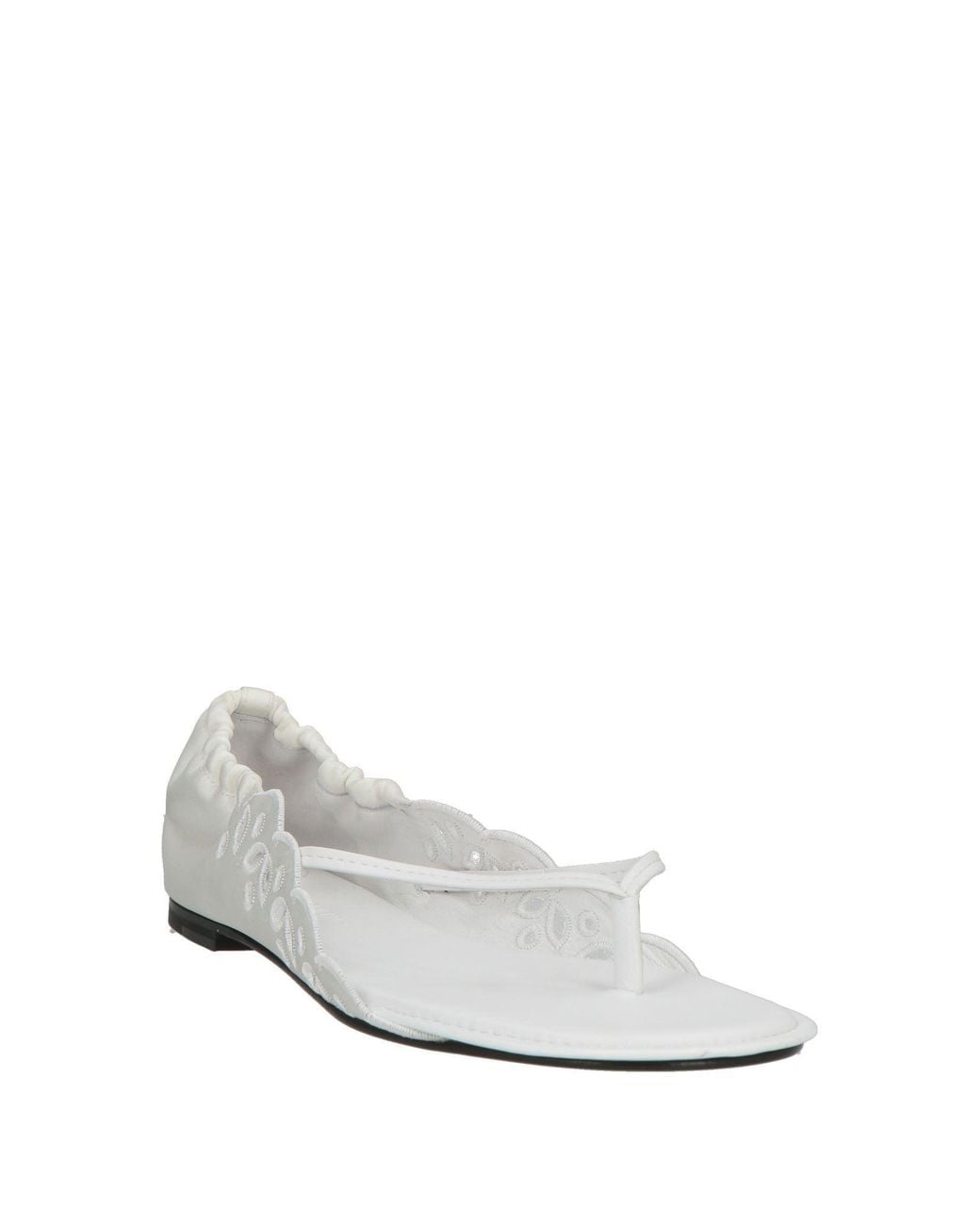 Jacquemus White Thong Sandal Textile Fibers, Leather