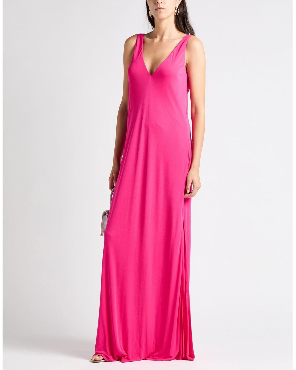 Pinko Pink Fuchsia Maxi Dress Viscose