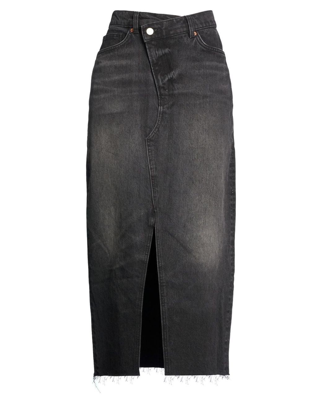 Reformation Black Denim Skirt Organic Cotton, Tencel, Recycled Cotton