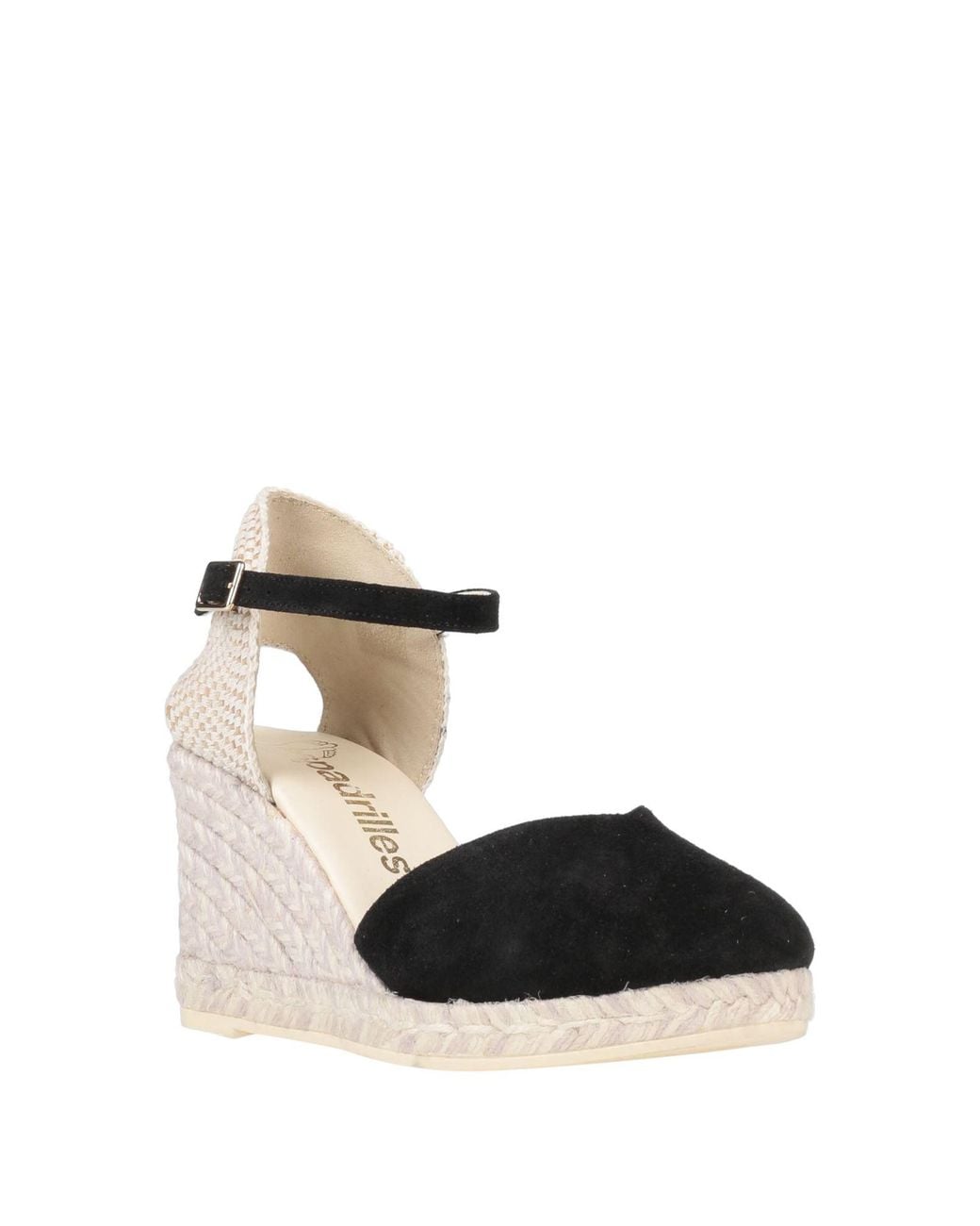 Espadrilles Black Leather, Textile Fibers