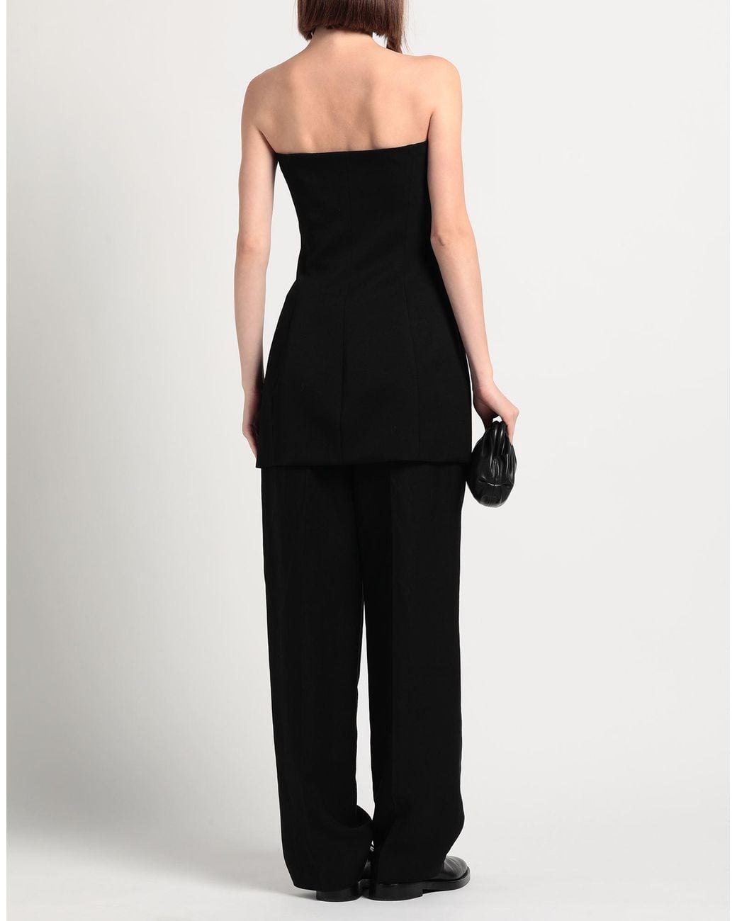 The Attico Black Mini Dress Virgin Wool, Elastane, Polyester