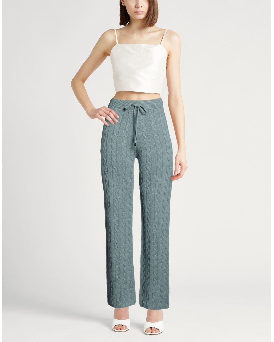 Peserico Blue Pants Virgin Wool, Silk, Viscose, Cashmere, Polyester