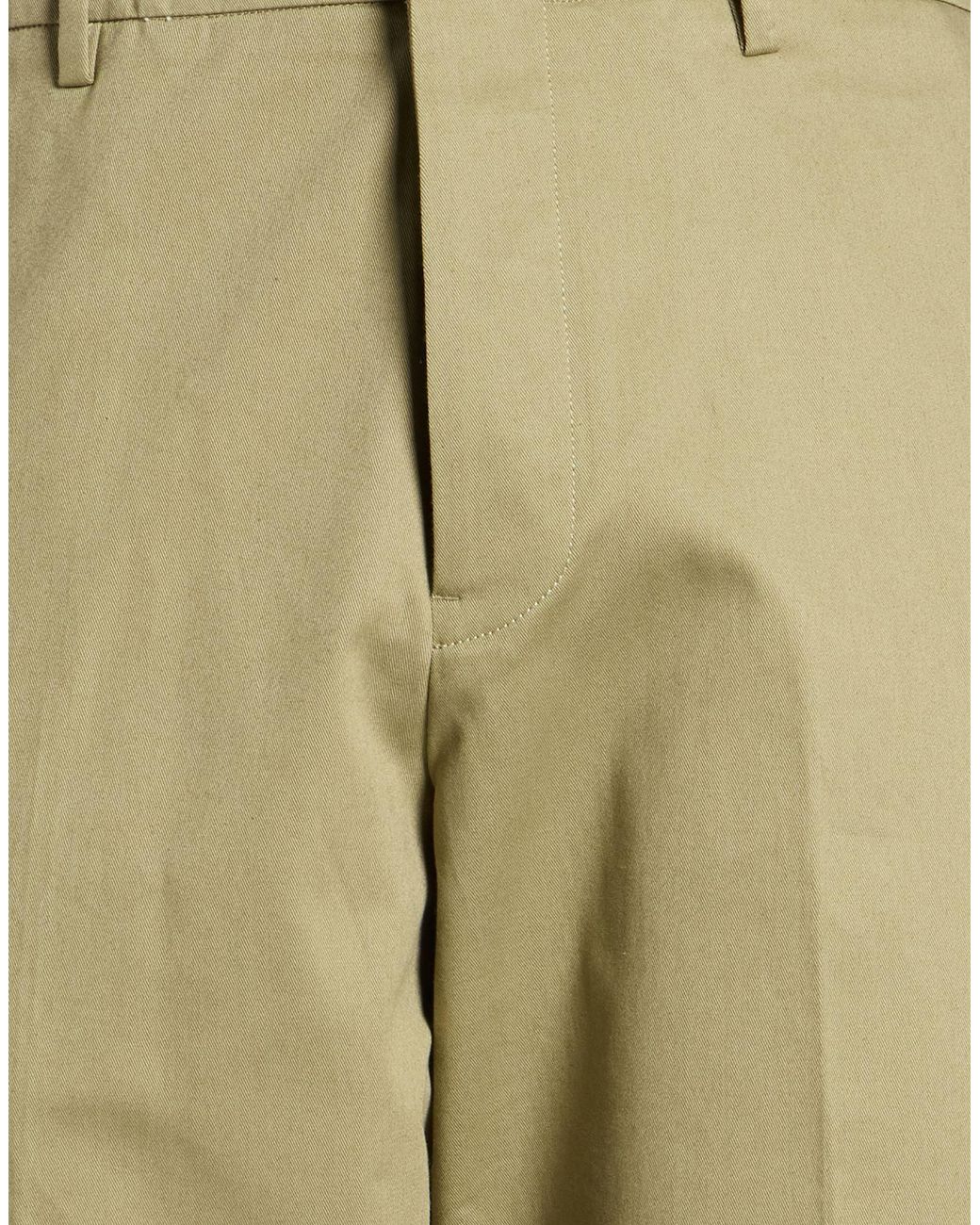Paolo Pecora Green Pants Cotton, Elastane for men