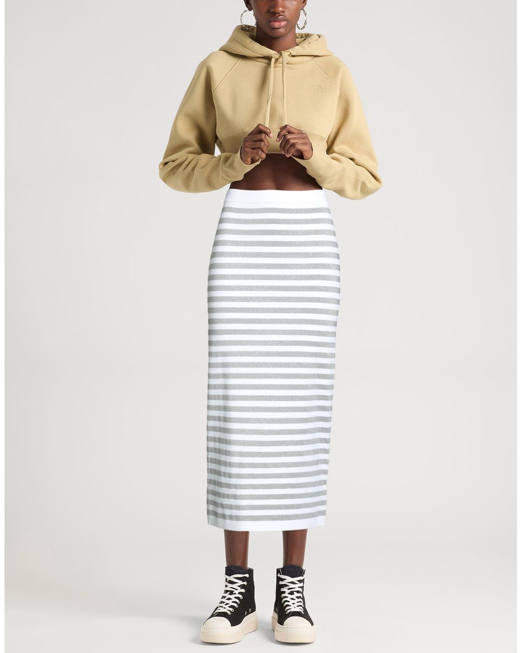 MICHAEL Michael Kors Gray Midi Skirt