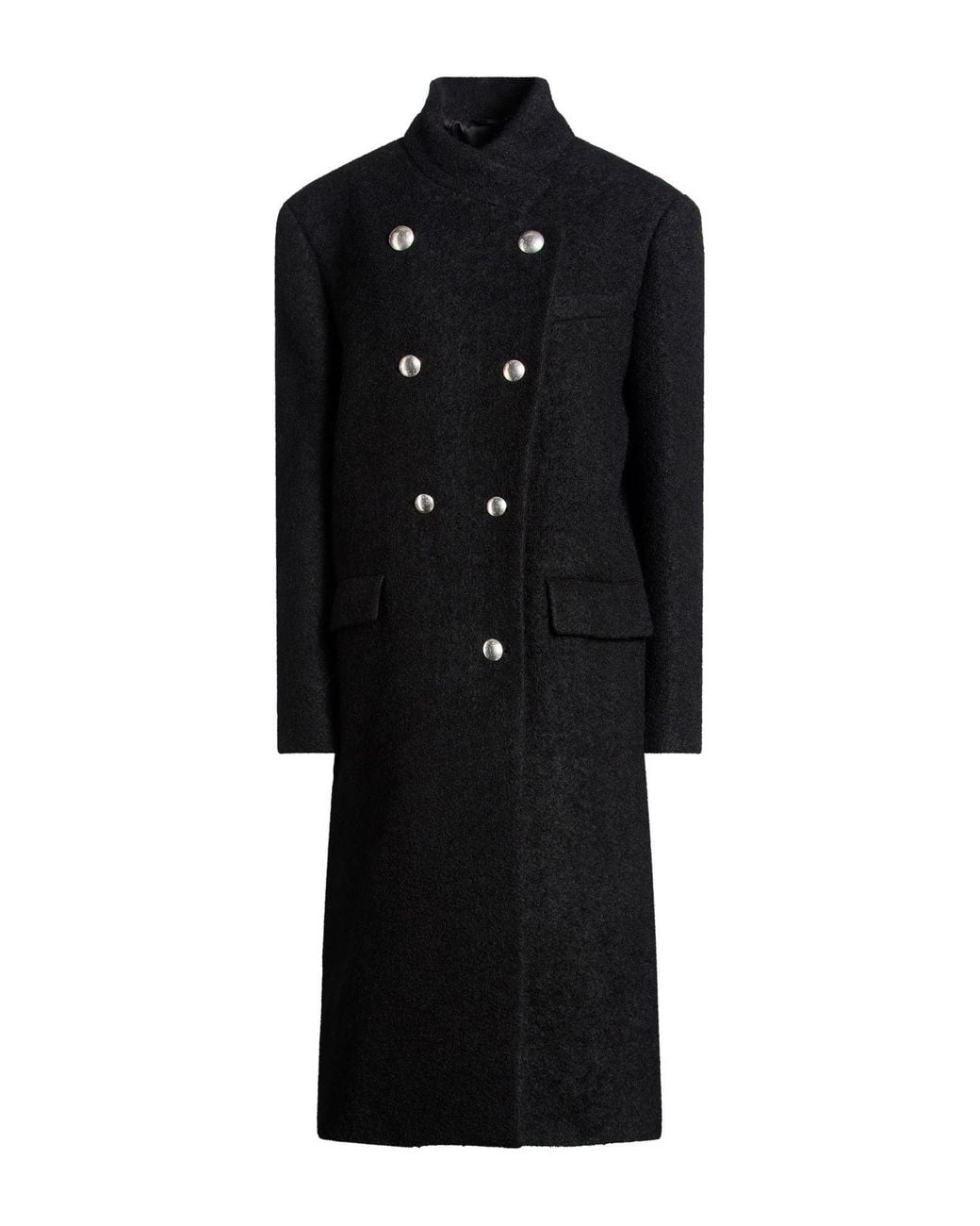 Isabel Marant Black Coat Cotton, Polyester, Mohair Wool, Alpaca Wool, Wool