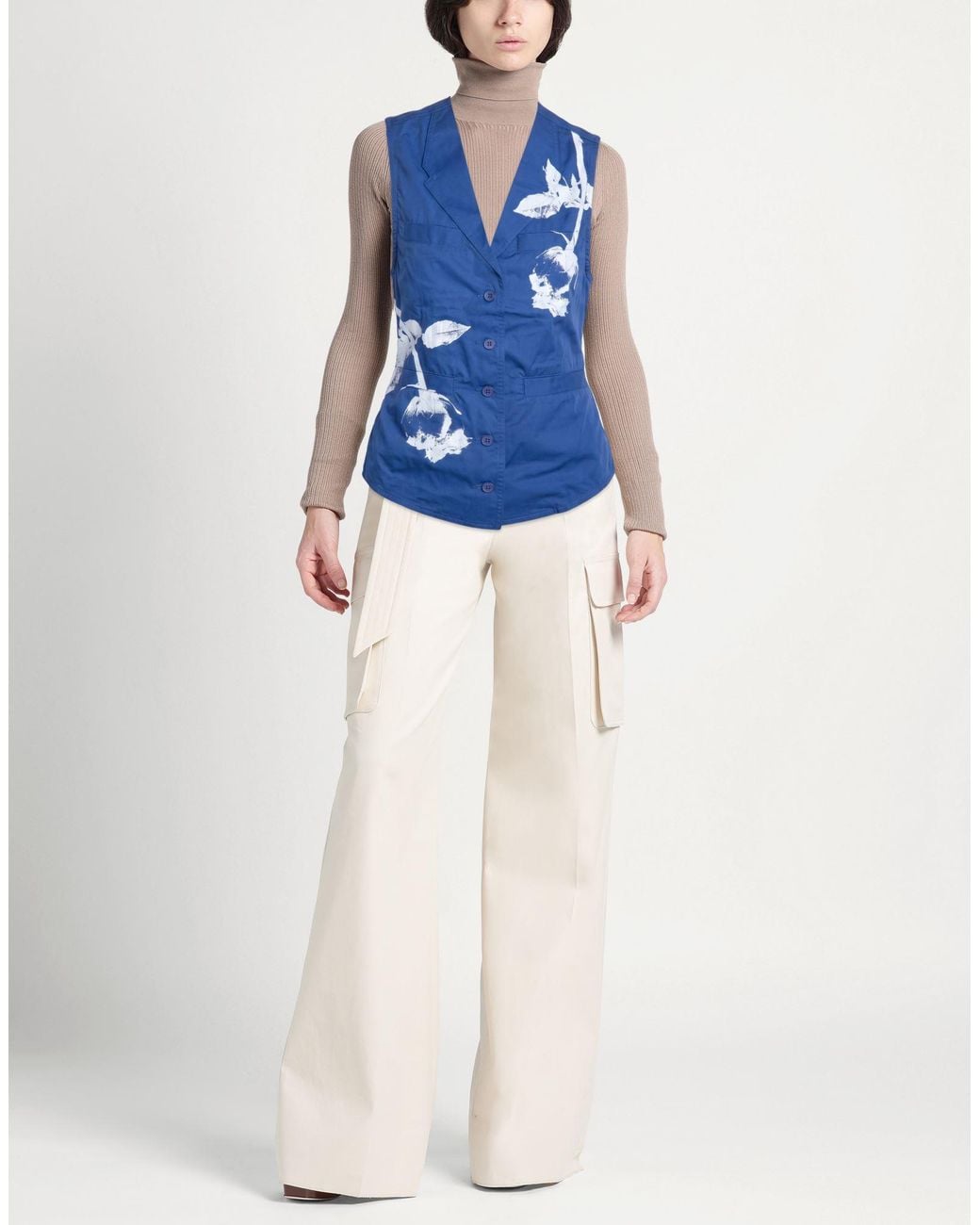 REIMAGINE PINKO x PATRICK MCDOWELL Blue Tailored Vest Cotton