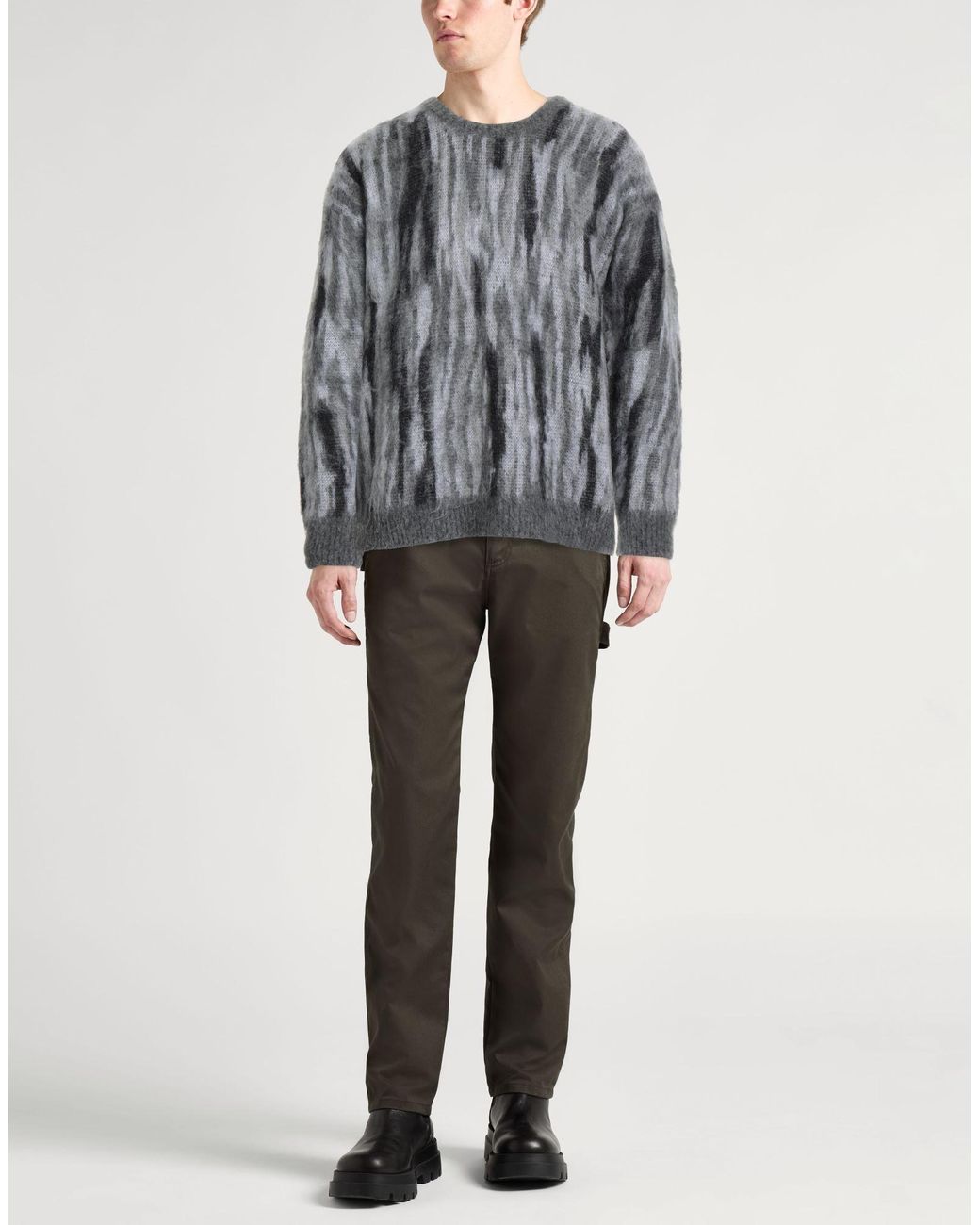 Roberto Collina Gray Sweater Superkid Mohair, Nylon, Wool for men