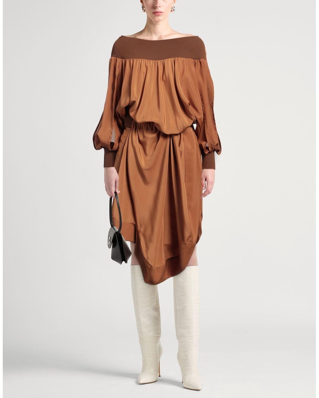 Vivienne Westwood Brown Midi Dress Polyester