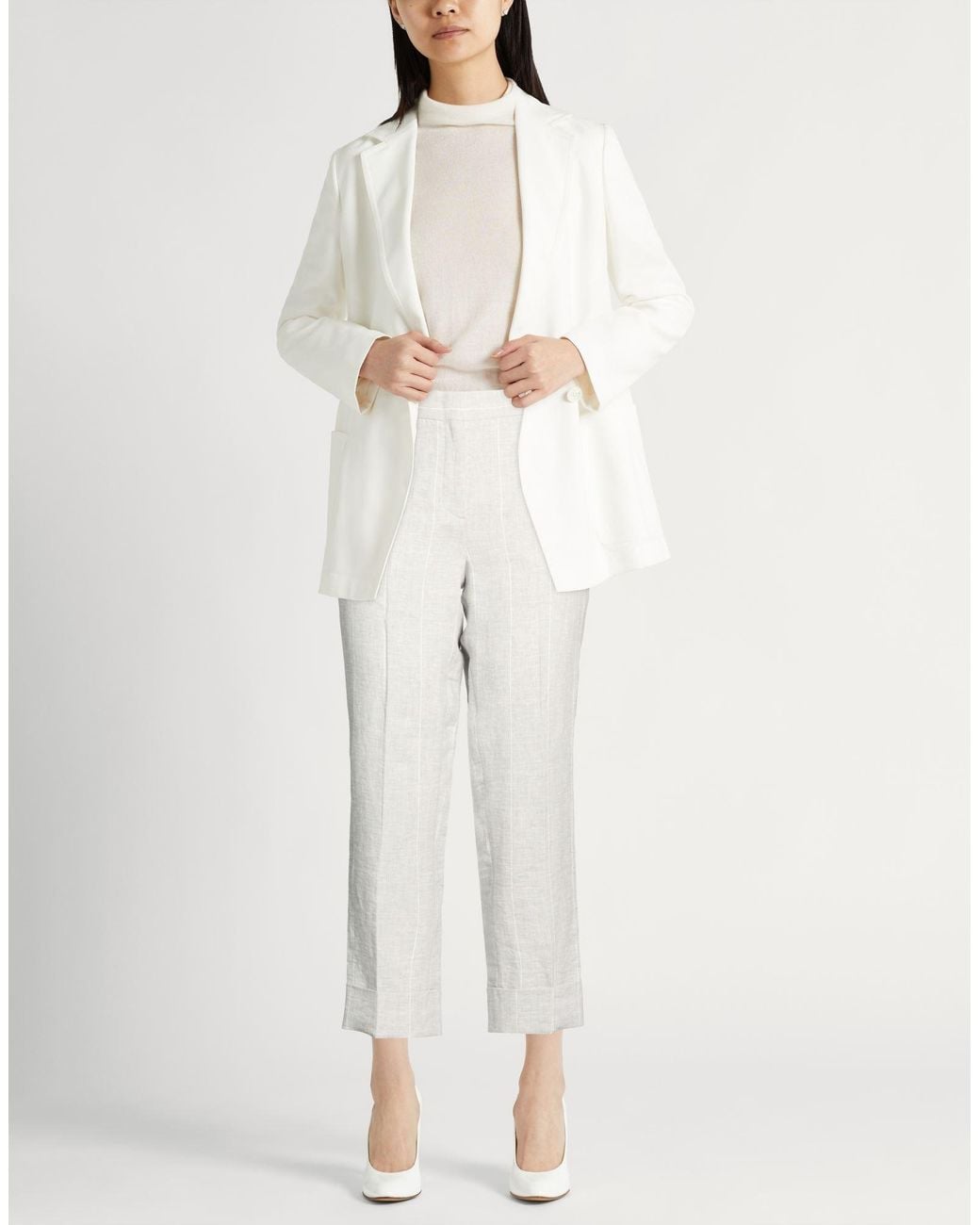 Incotex White By Slowear Light Pants Linen