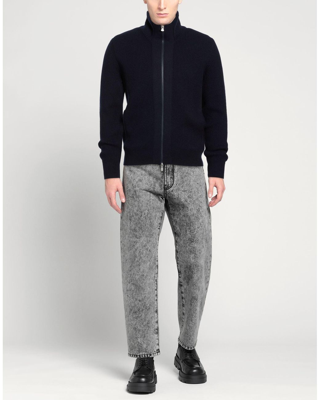 Gran Sasso Blue Midnight Cardigan Virgin Wool for men