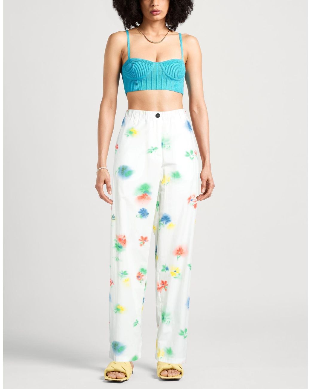 MSGM White Pants Cotton