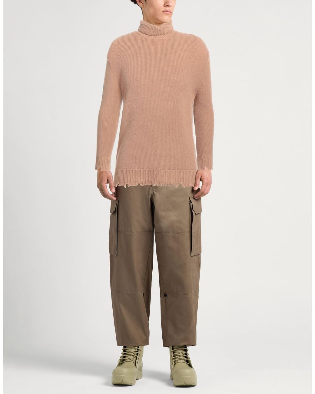 Laneus Natural Camel Turtleneck Wool for men