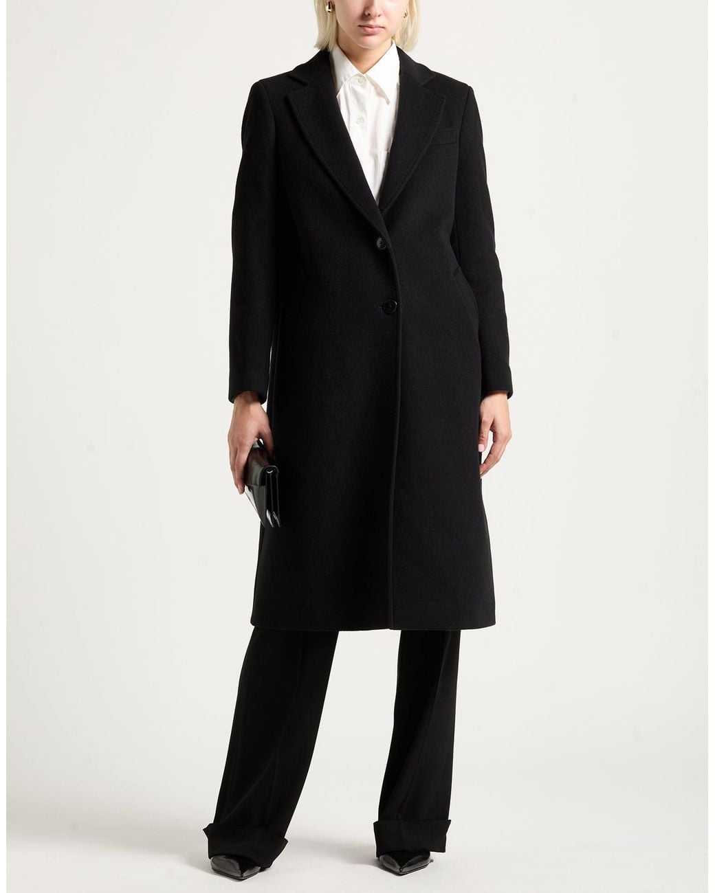 Laneus Black Coat Wool, Polyamide, Cashmere