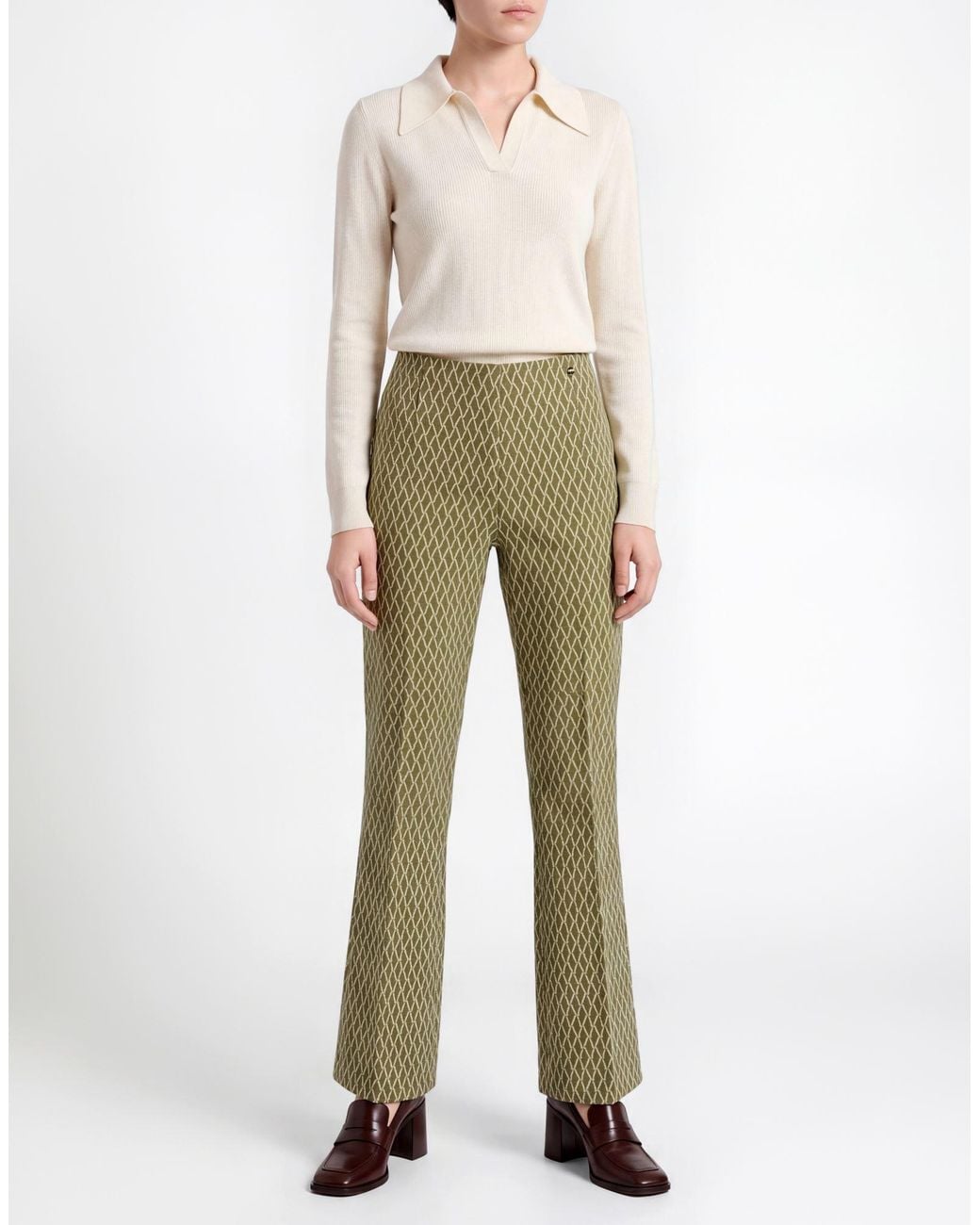 Marc Cain Green Pants Polyester, Polyamide, Elastane