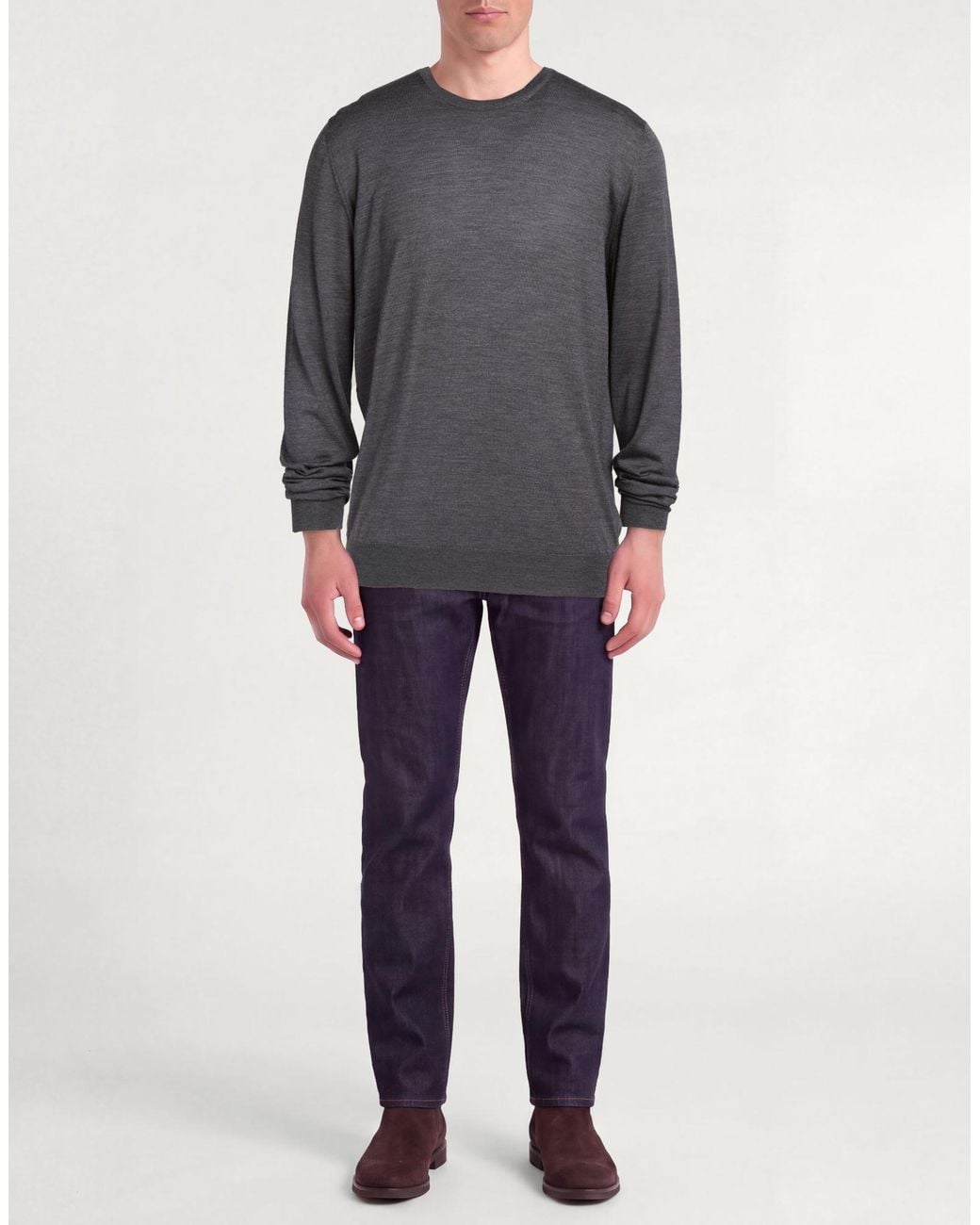 Boglioli Gray Charcoal Sweater Virgin Wool for men