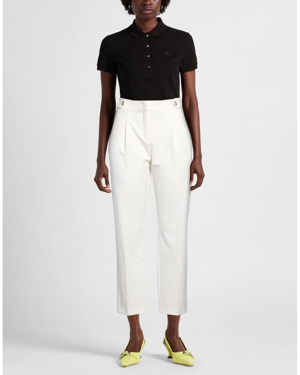 Pennyblack White Pants Polyester, Viscose, Elastane