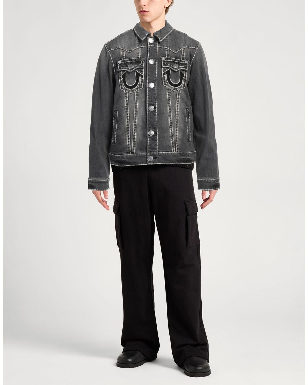 True Religion Gray Denim Outerwear for men