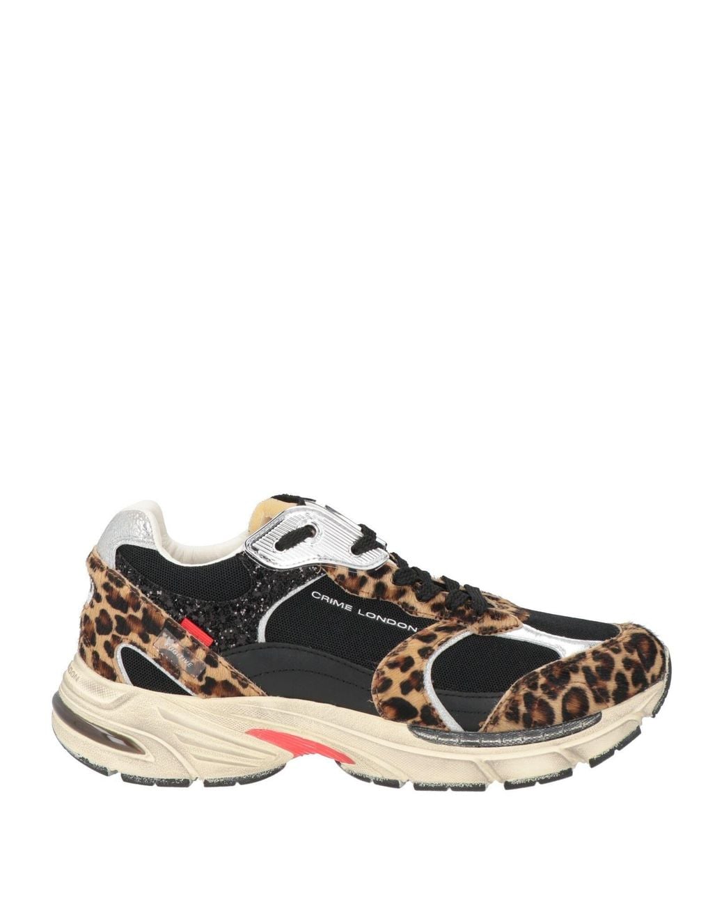 Crime London Black Sneakers Leather, Textile Fibers