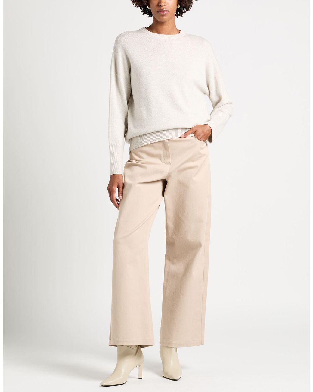 Brunello Cucinelli White Sweater Cashmere, Brass, Ecobrass