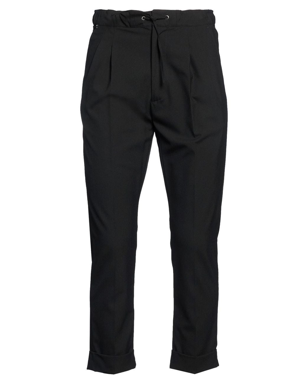 Messagerie Black Pants Wool, Viscose, Elastane for men