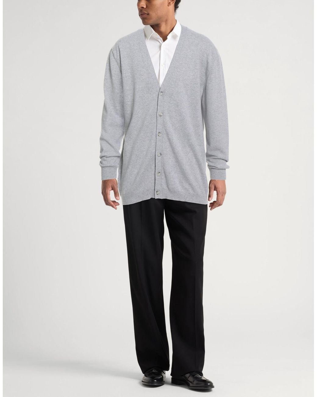 Daniele Fiesoli Gray Light Cardigan Wool, Cashmere for men