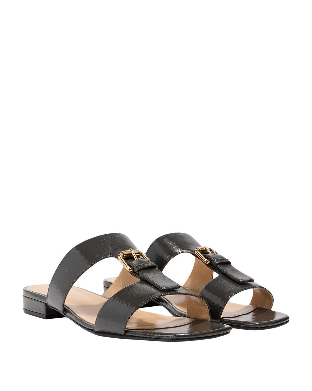 Sergio Rossi Black Charcoal Sandals Leather