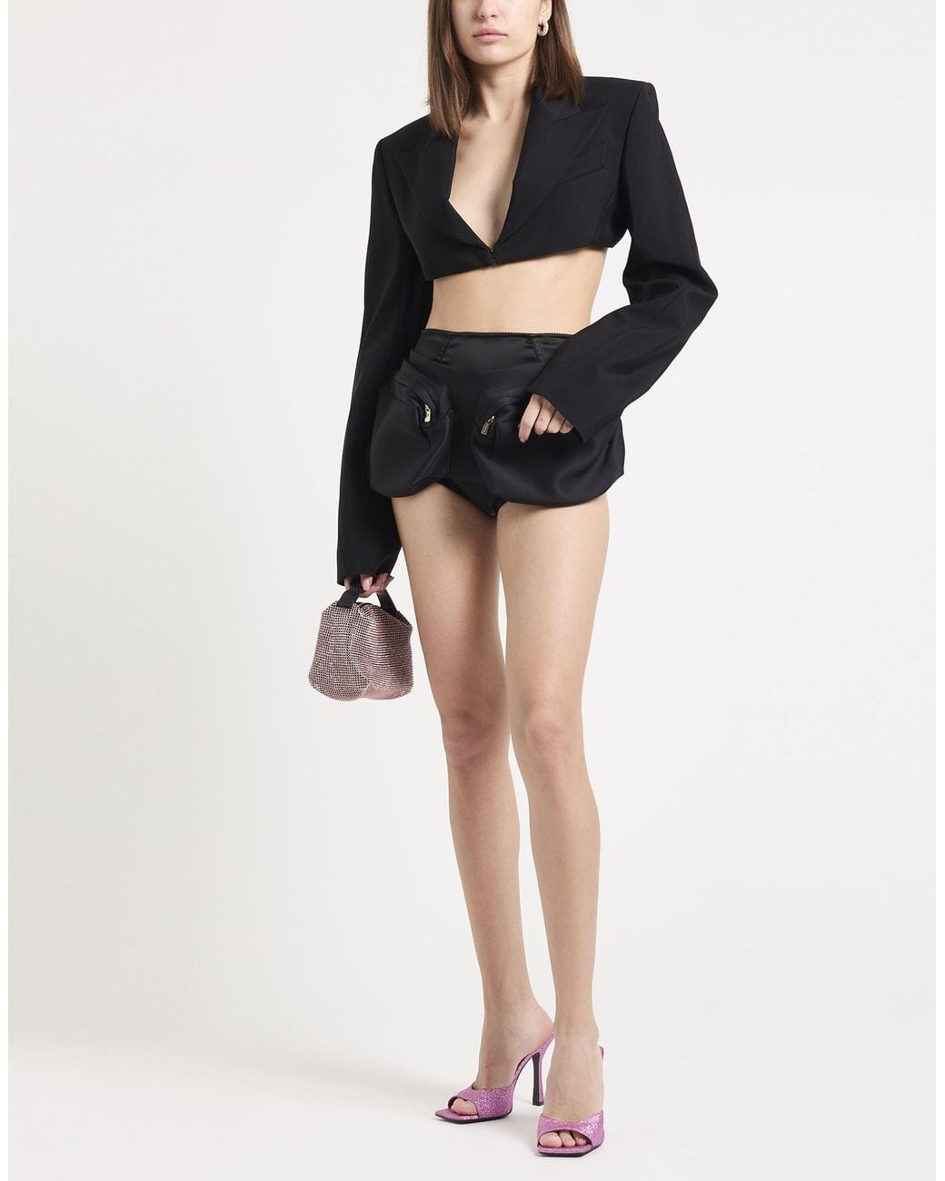 Mugler Black Blazer Viscose, Virgin Wool