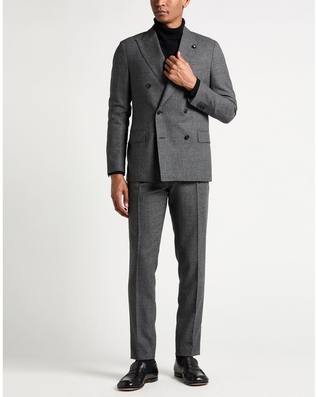 Lardini Gray Suit Wool, Elastane for men