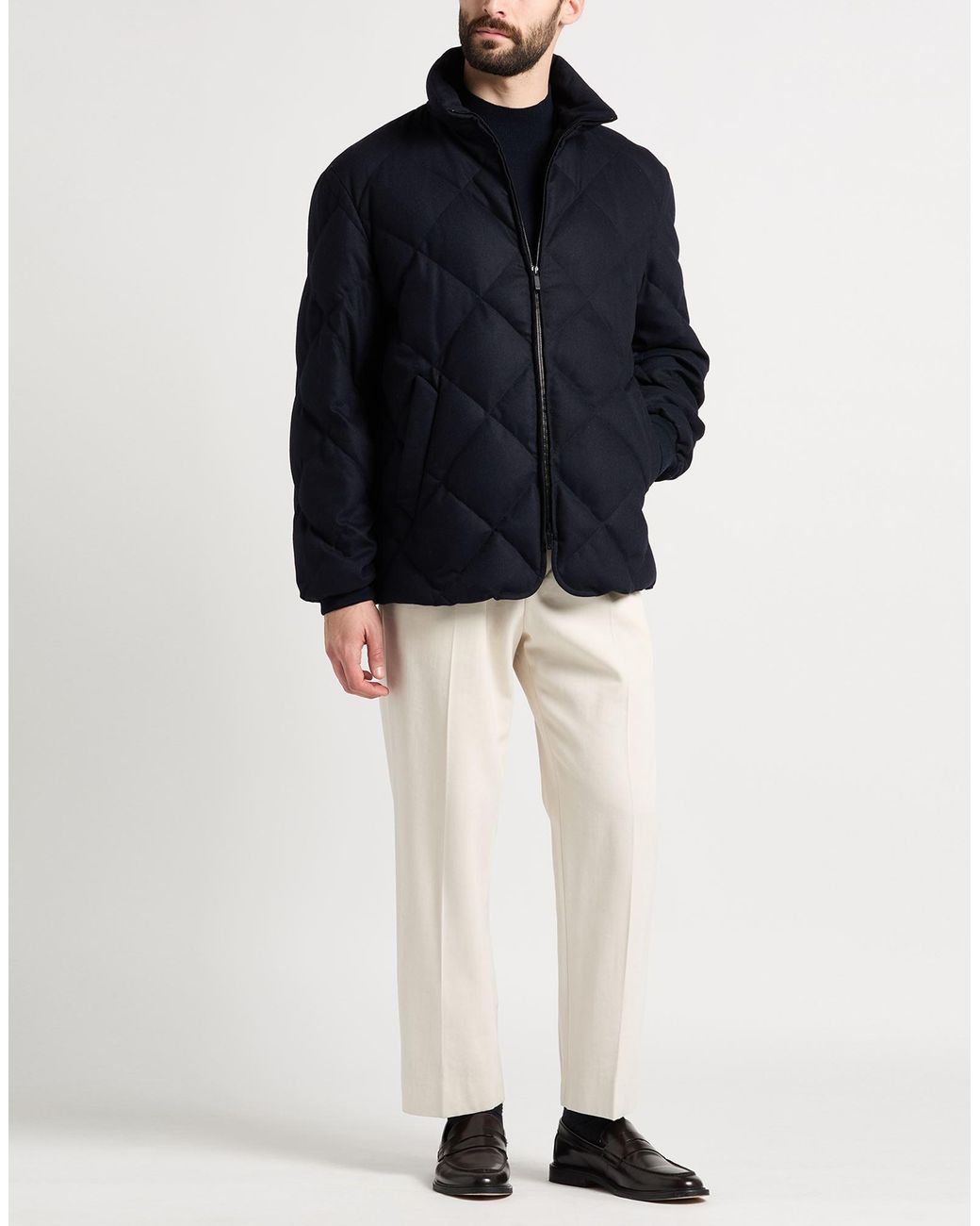 Giorgio Armani Blue Midnight Puffer Virgin Wool, Cashmere, Elastane, Viscose, Polyamide for men