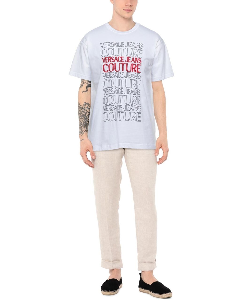 Versace Jeans Couture White T-Shirts for men