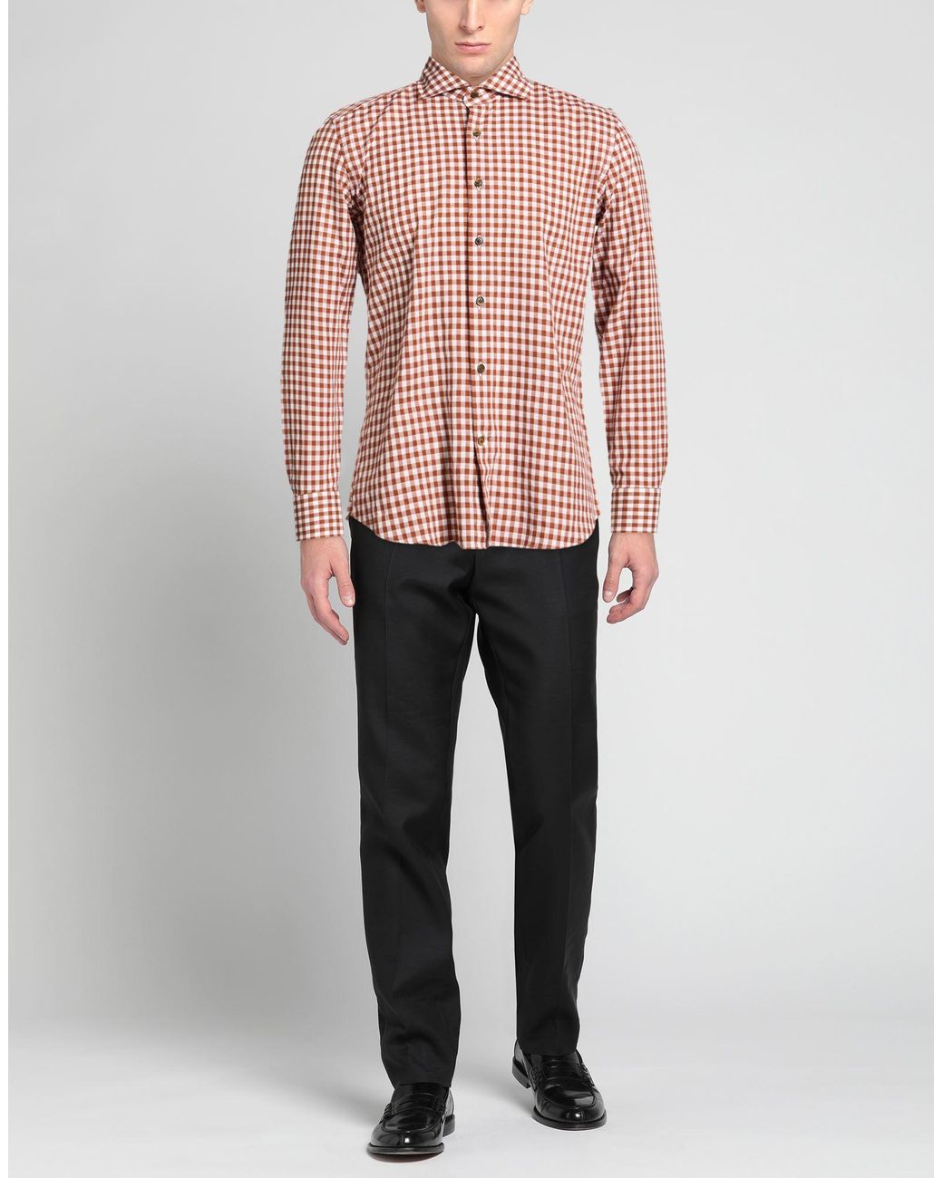 Sonrisa Red Tan Shirt Cotton for men