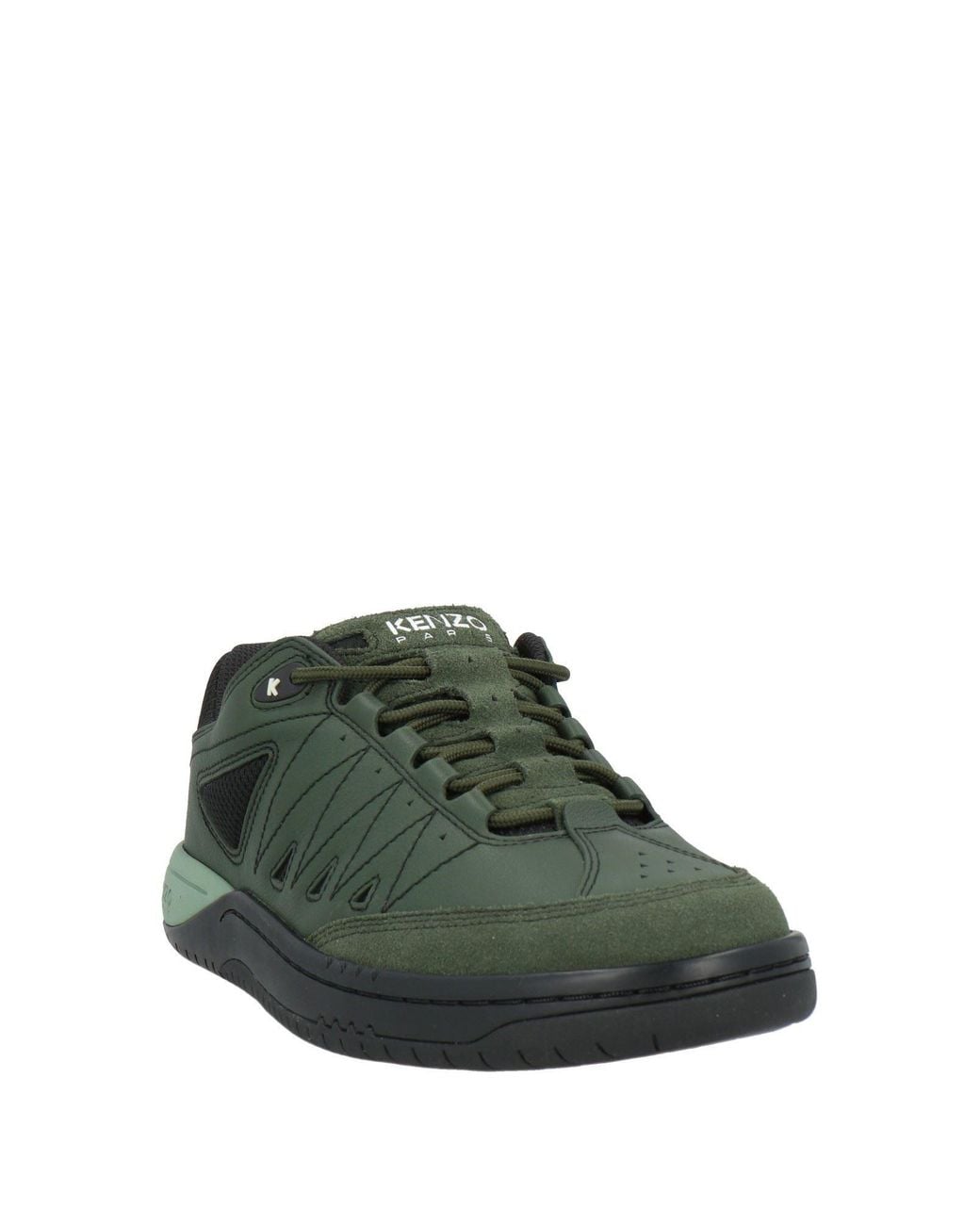 KENZO Green Sneakers Leather, Textile Fibers for men