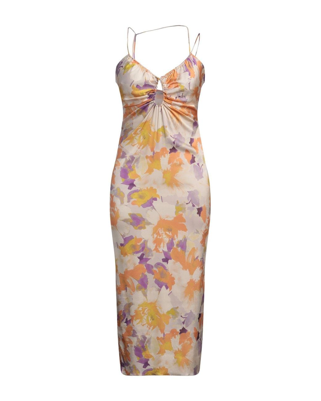 Patrizia Pepe White Midi Dress Viscose, Elastane
