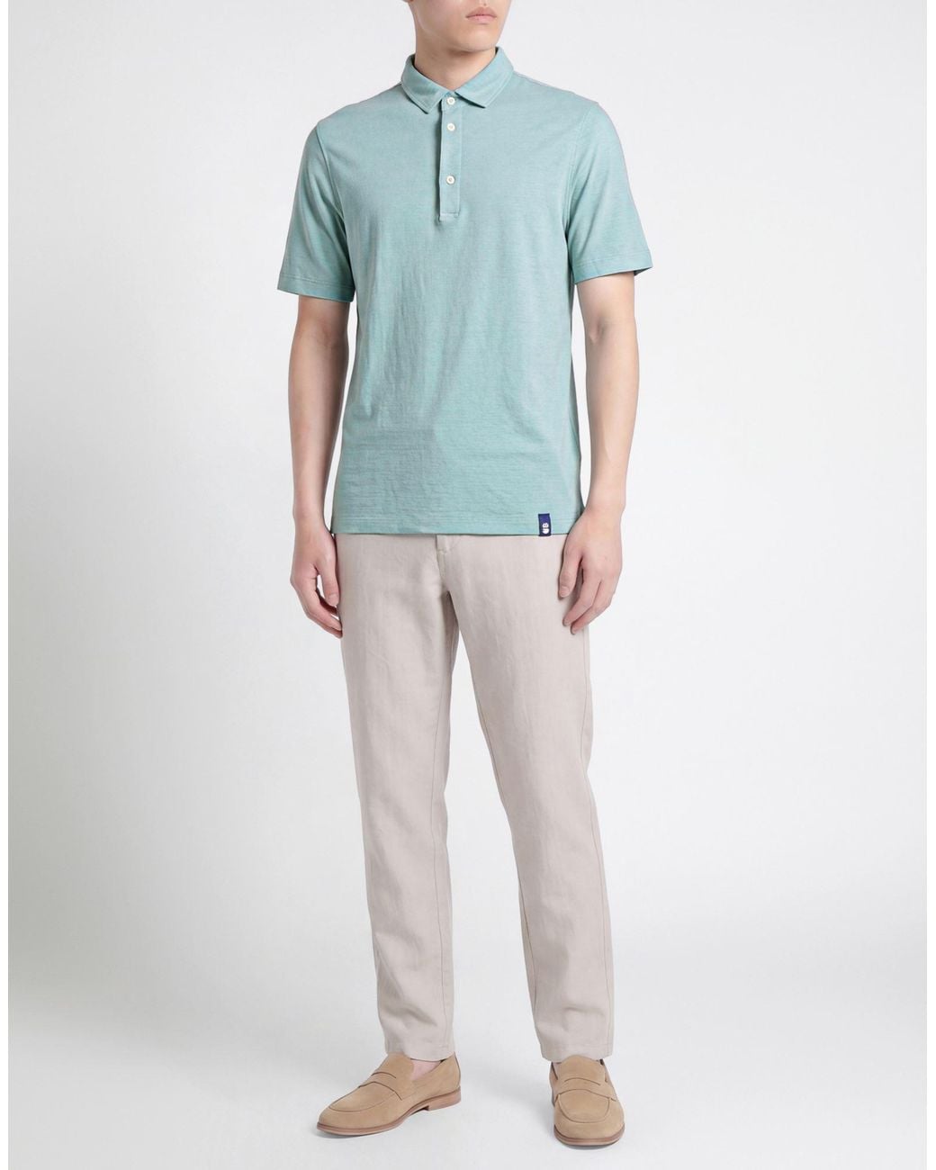 Drumohr Blue Polo Shirt Cotton, Linen for men