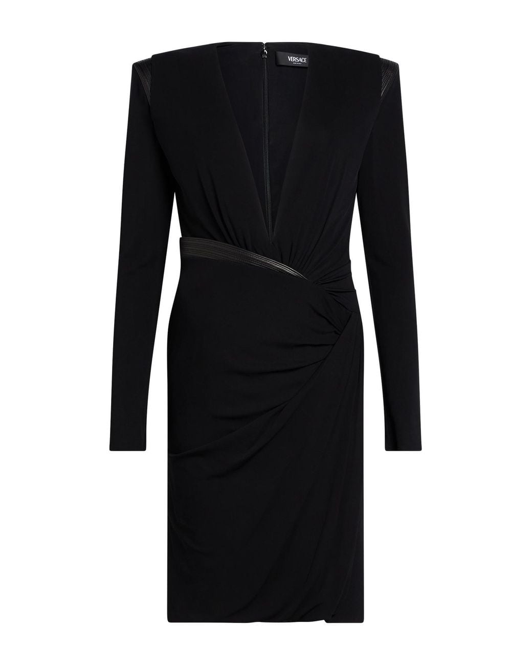 Versace Black Midi Dress Viscose, Elastane